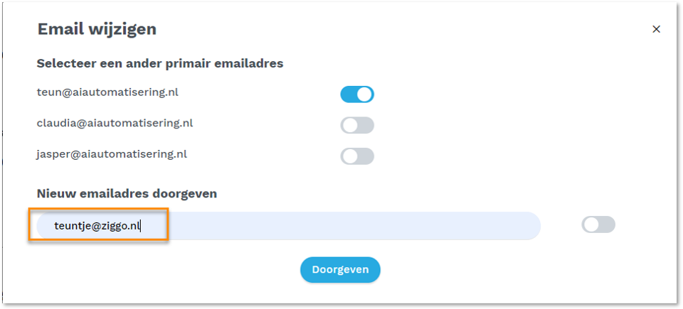 emaildoorgeven site