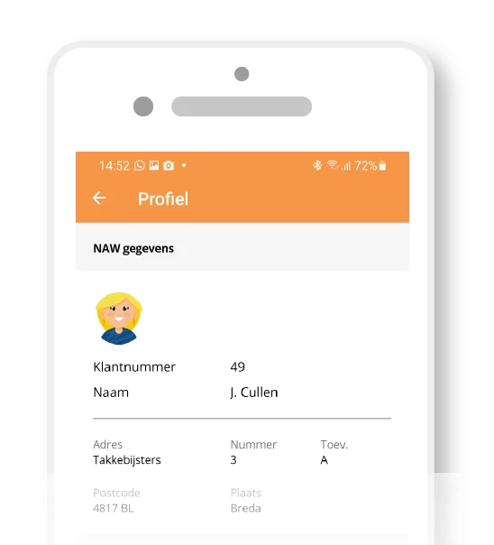 profiel op telefoon