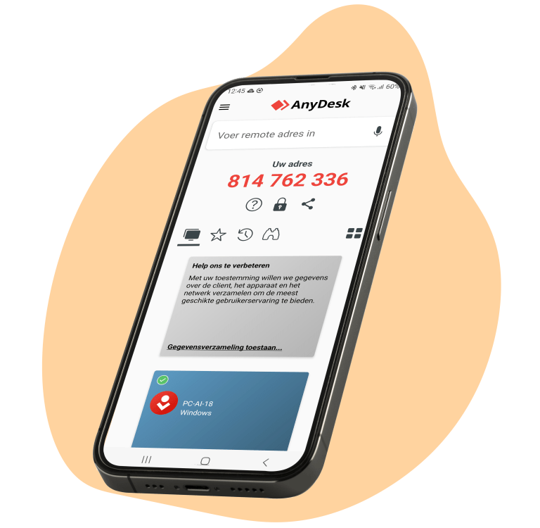 telefoon met Anydesk